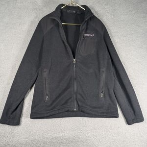 Marmot Jacket Mens Size Large Black Fleece Long Sleeve Polartec Jacket